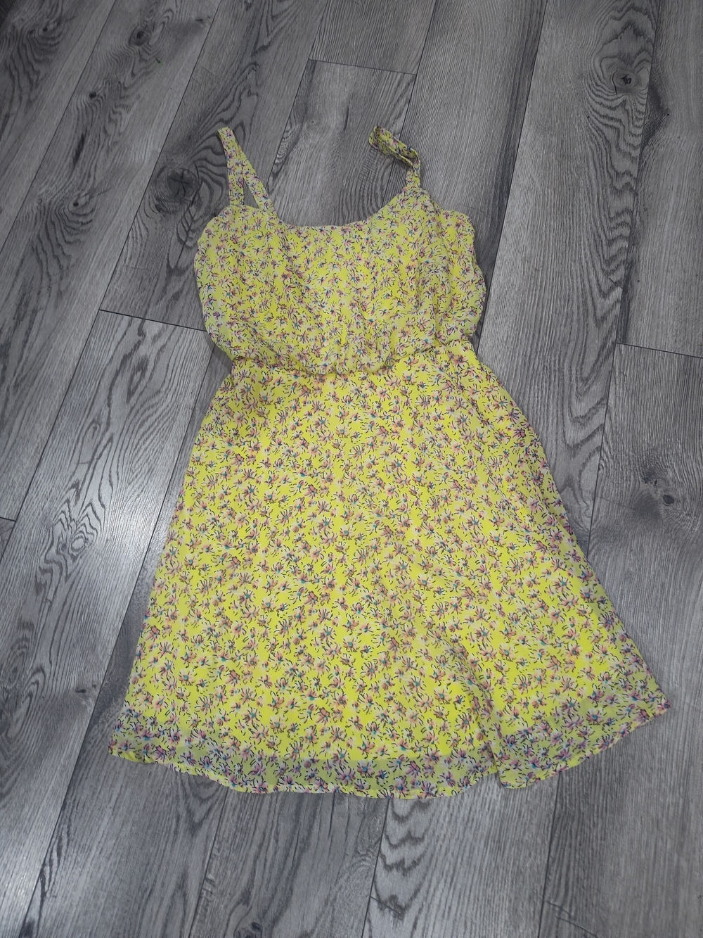 BeBop Yellow Floral Summer Dress with Ruffle Hem